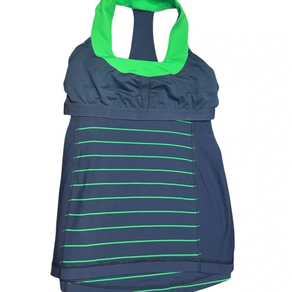 Lululemon Athletica. Fitted Green and Blue Tank Top